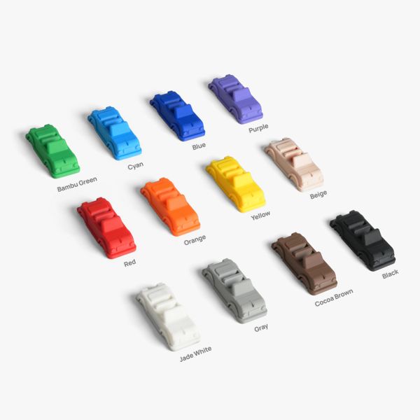 Bambu Lab PLA Basic Color Trial Set (Filament with spool, Silver)